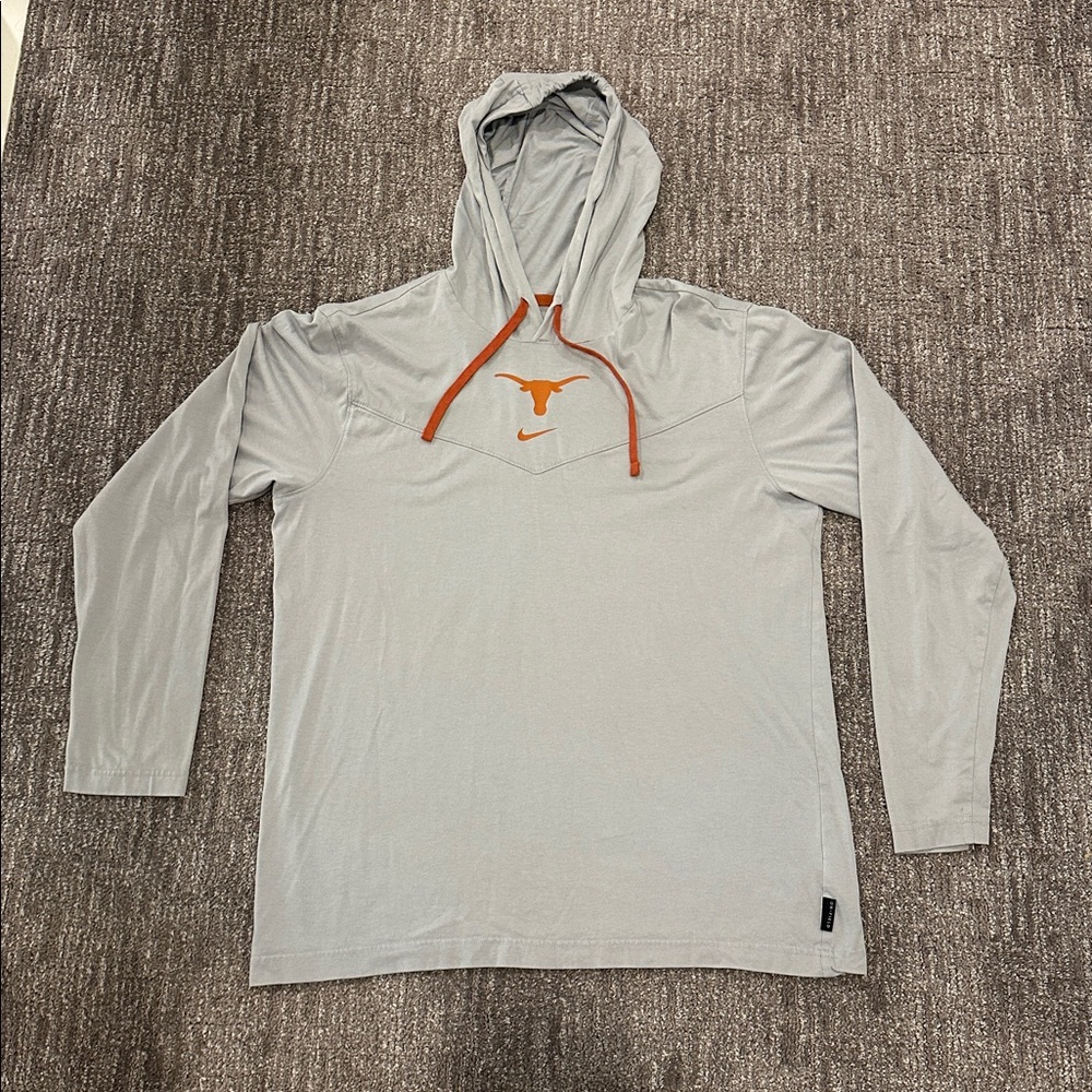 Texas Longhorns by Nike Light Gray LS tshirt Hoodie.